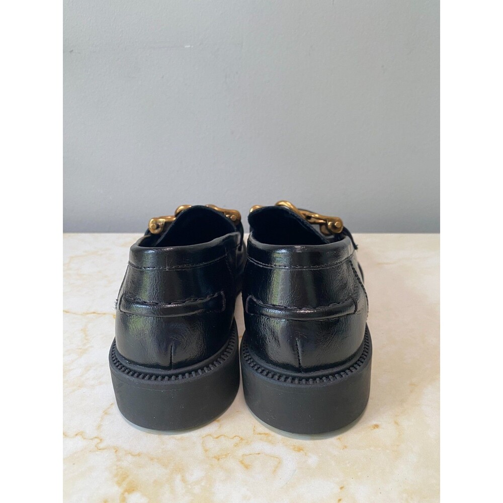 NEW Steve Madden Women's Black Karmine Loafer Gold Hardware Sz 8M - Picture 4 of 8